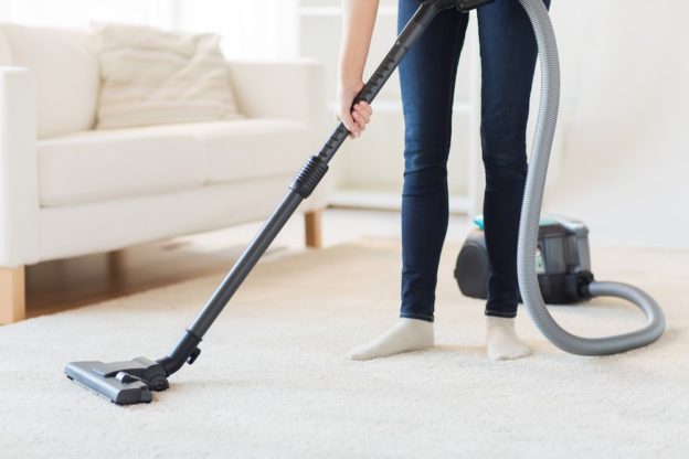 woman vacuuming