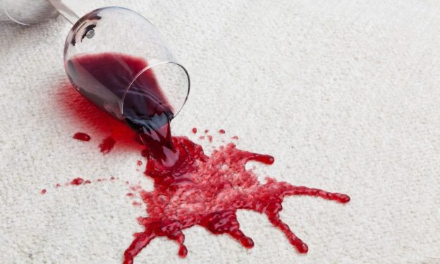 red wine spilled on carpet