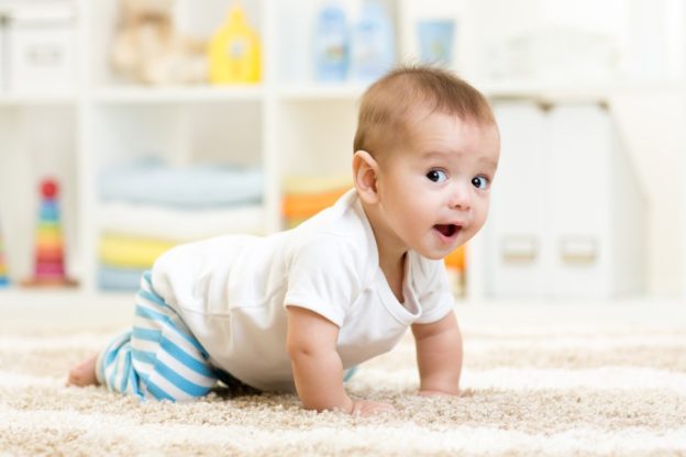 crawling funny baby boy